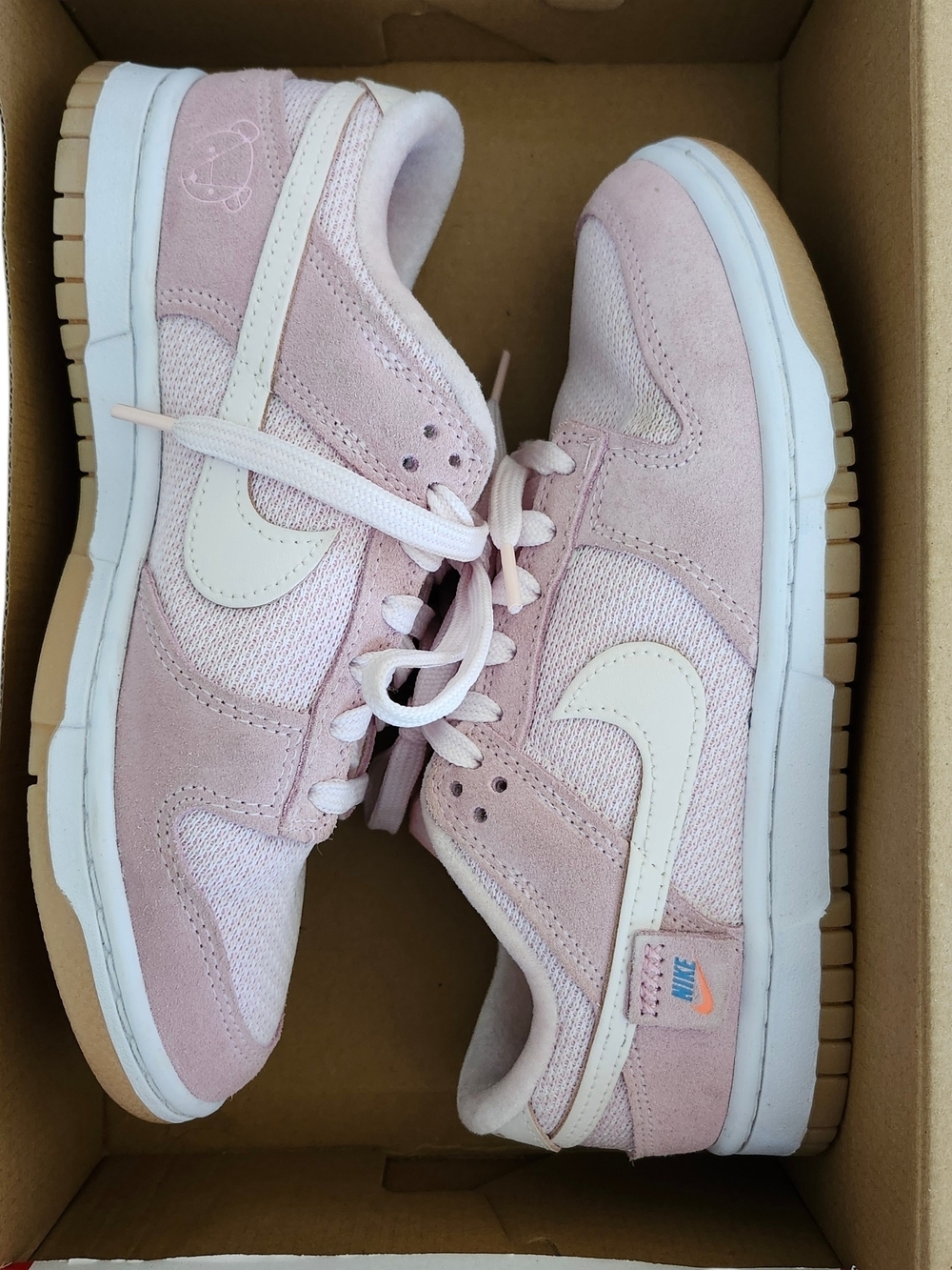Nike Women's Suede Pink Teddy Bear Edition Low Dunks Size 7.5